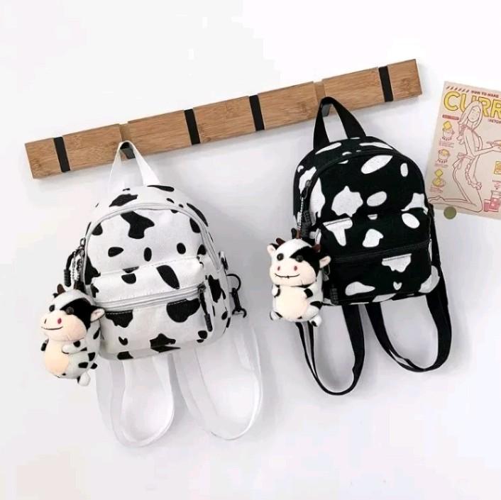 Fashion Ransel Anak Corak Sapi Murah Warna Hitam dan Putih Baru tanpa ...