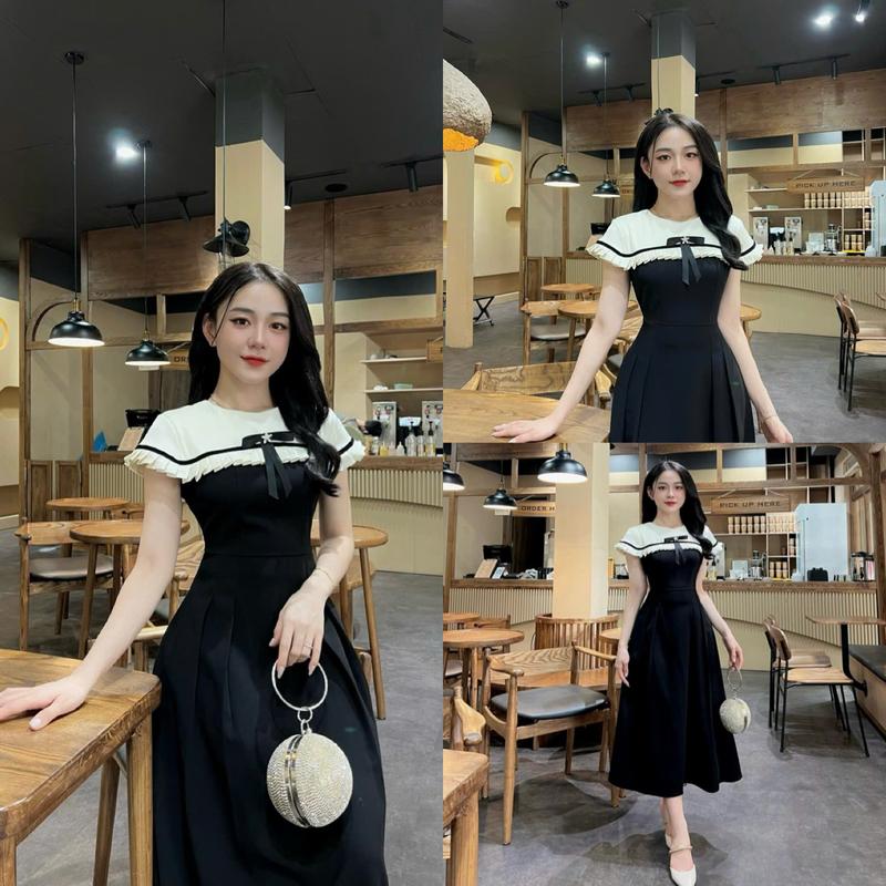 Váy Thiết Kế Evii V32 dành cho nữ  Đầm thiết kế  xếp ly nhỏ (tặng kèm tag cài) dáng A xoè dài phù hợp đi làm  đi chơi và đi dự tiệc Có Bigsize Women Dress