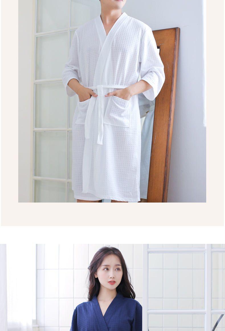 Product Introduction of [HTK 1189 People] Nightgown Women's Summer Thin Bathrobe Water-Absorbing Quick-Drying Couple Bathrobe Men's 100.00kg Mid-Length Plump Girls Pajamas plus Size 24