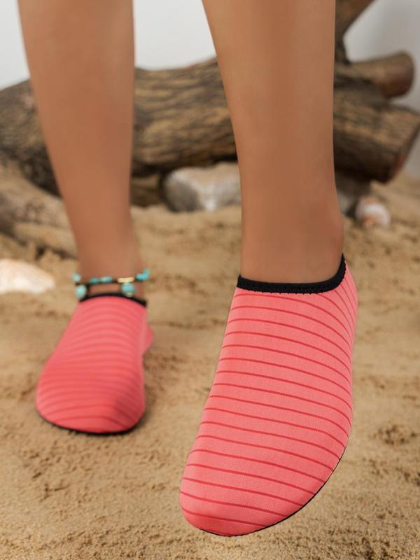 Summer 2024 Women's Minimalist Striped Pattern Water Shoes, Sporty Breathable Soft Sole Water Shoes for Beach, Non-slip Quick Dry Water Shoes for Swimming, Yoga, Outdoor Sports 0