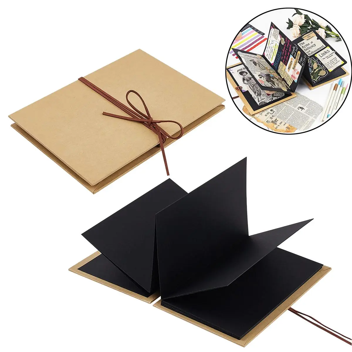 DIY Photo Album, 1 Count Foldable Photo Scrapbook Album, Wedding Anniversary Photo Book for Friend & Family, Handmade Gifts, Crafts
