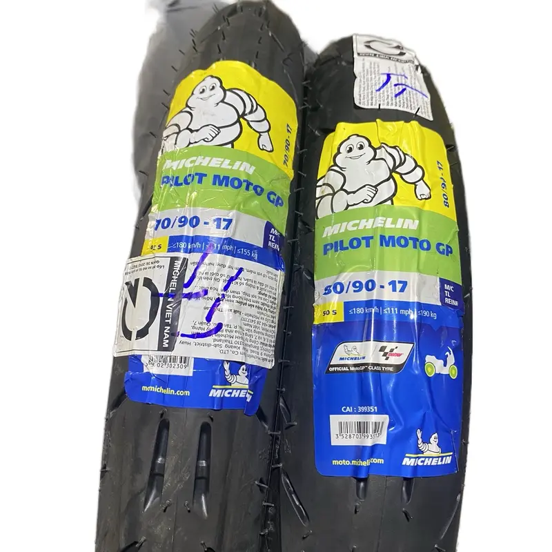 Vỏ lốp xe máy michelin pilot moto gp 60 70 80 90 100 120 14 17 không ruột dành cho xe số , côn tay , tay ga , côn tự động xuất xứ thái Lan Phụ Kiện Cao Su michel in ruột  xe bánh  michelin 0