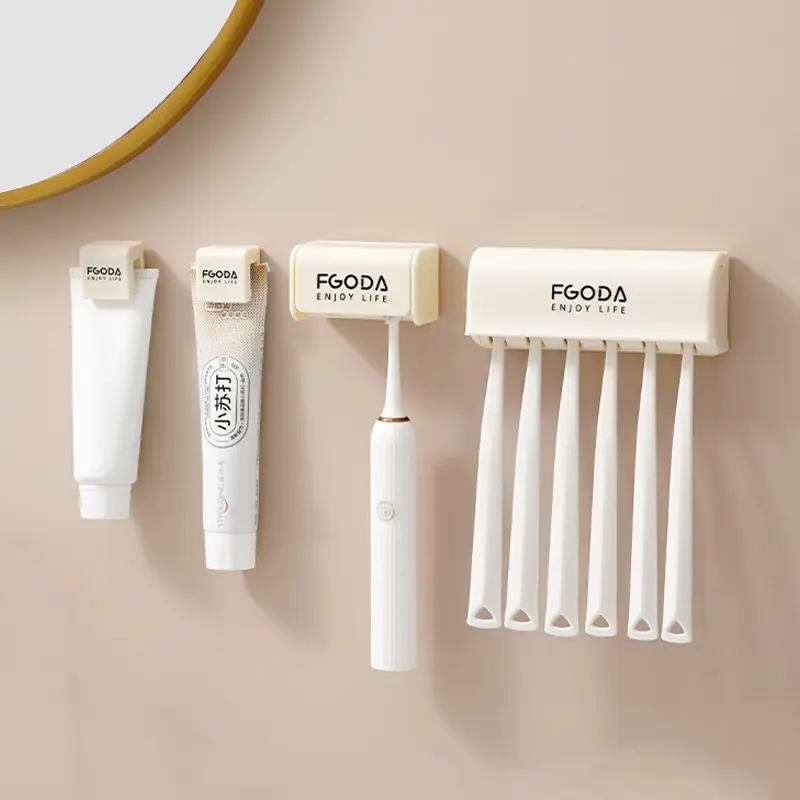 Toothbrush Storage Rack Punch-Free Wall-Mounted Toothpaste Gadget Facial Cleanser Clip Bathroom Bathroom Storage Artifact