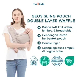 Malilkids Gendongan Bayi Geos Sling Pouch Waffle Knit Double Layer (Dengan Busa di Pundak)
