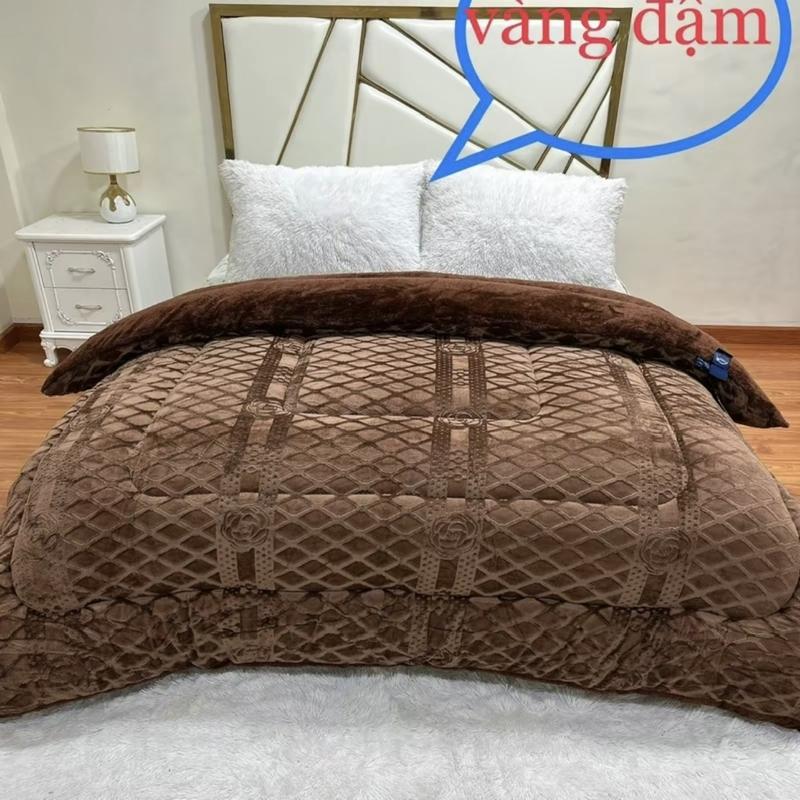 chăn lông thỏ COCO chăn nỉ đại hàn cho mùa đông kích thước 2m x 2,2m nặng 3,8- 4kg không rụng lông không phai màu không xô bông