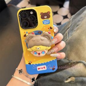 เคสโทรศัพท์แม่เหล็ก, สำหรับ iPhone 11, 13, 12, 16, 15, 14, Pro Max, Plus, Ins, ดีไซน์หมีการ์ตูนน่ารัก, เคส iPhone