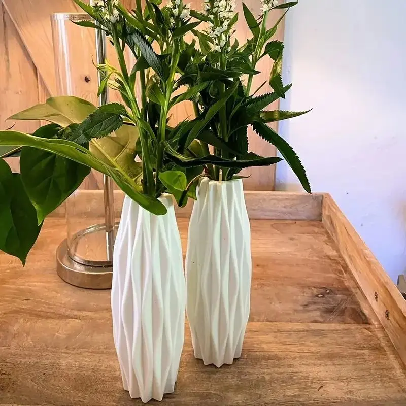 Modern White Vase, Minimalist Flower Vase, Decorative Vase for Home Living Room Bedroom Dining Room, Home Decor Supplies 0