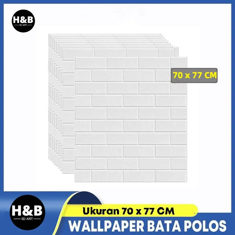 Wallpaper Dinding Ukuran Besar 70x77cm 3D Foam Bata Classic Walpaper Sticker Dinding Dekorasi Kamar