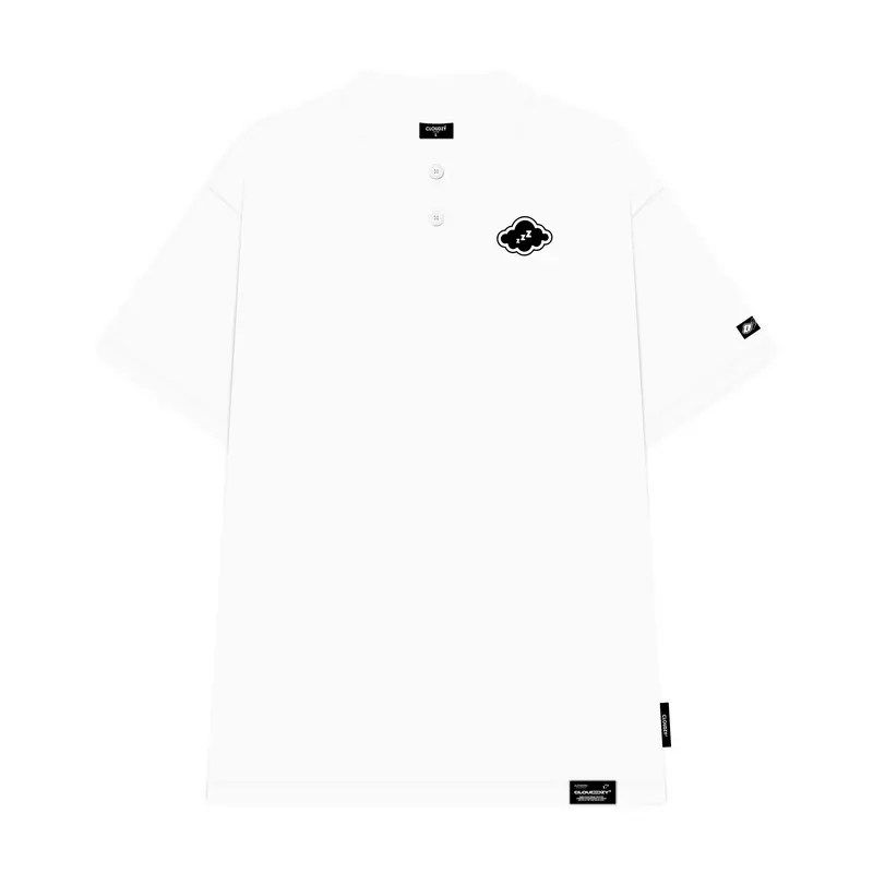 Áo polo tay lỡ nam nữ cotton thun phông có cổ CLOUDZY localbrand unisex đen trắng oversize POLO FOG 1