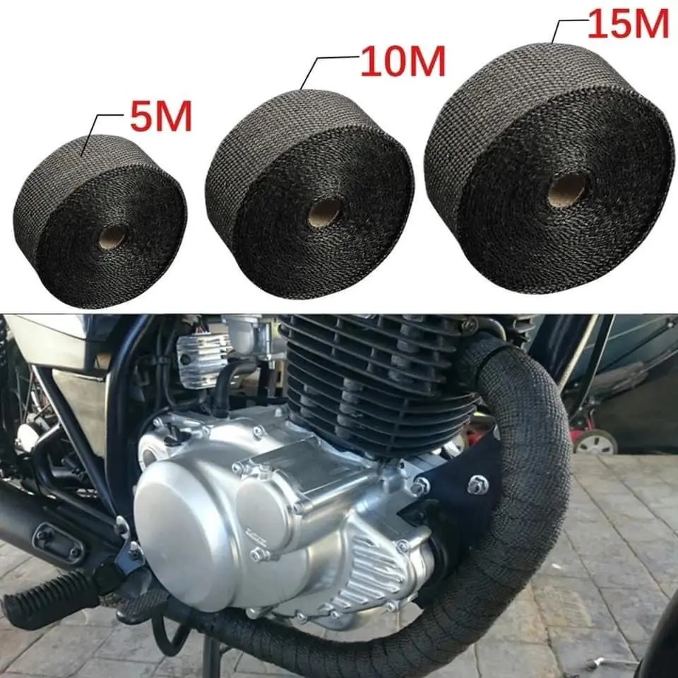 Vải cuốn pô chịu nhiệt 5m/cuộn,chống nóng dành cho xe máy classic, cafe racer