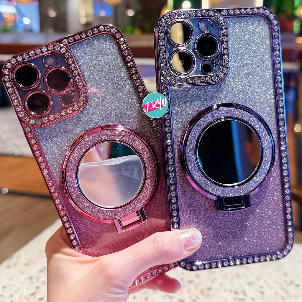 JRYU For INFINIX Full Diamond With Mirror Stand Holder Softcase ...