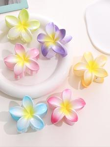 Colorful Flower Design Hair Claws, Cute Hair Accessories for Women & Girls, Minimalist Headwear Suitable for Thick Hair