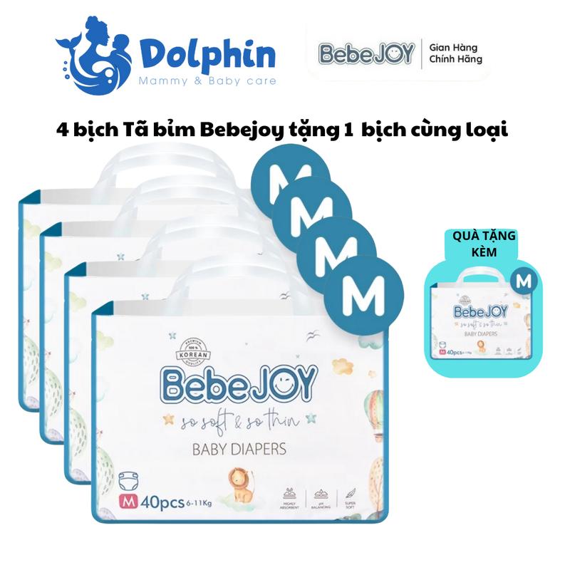 4 bịch bỉm BebeJoy siêu khô thoáng, thấm hút nhanh, trống chàn tuyệt đối đủ size tã dán và tã quần Women