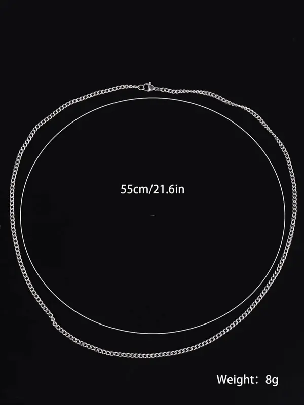 Men's Street Trend Minimalist Chain Necklace, Vintage Retro Trendy Matching Necklace, Chic Jewelry As Birthday Gift for Boyfriend 1