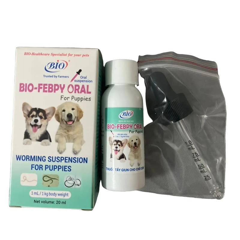 Thuốc tẩy giun cho chó con 1 tháng tuổi BIO , 1ml/ 1kg , ví dụ 5kg uốn 5ml