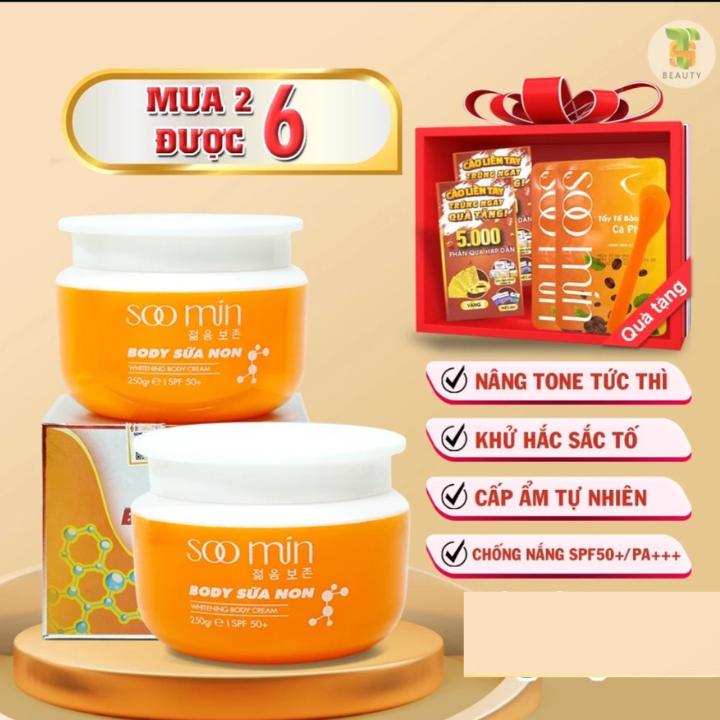 [ COMBO 2 HỘP ] Kem Body Sữa Non SOO MIN Hàn Quốc Trắng Nhanh, Chống Nắng, Phục Hồi Da Hiệu Quả