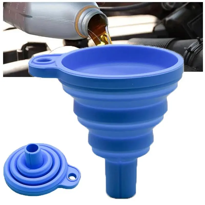 Car Engine Funnel, 1 Count Universal Silicone Liquid Funnel, Washer Fluid Change Foldable Portable Auto Engine Oil Petrol Change Funnel, Vehicle 6