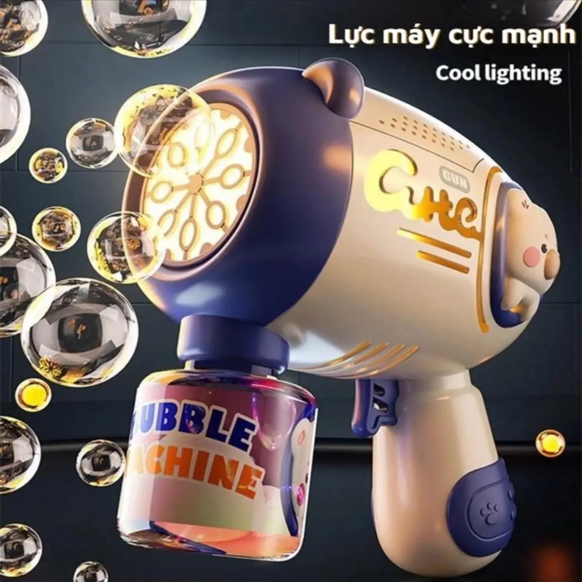 Đồ Chơi Máy Bắn Bong Bóng Xà Phòng Kèm Theo 1 Lọ Nước Bắn, Shop Bán Cả Combo 10 gói dung dịch pha bắn bóng Toy