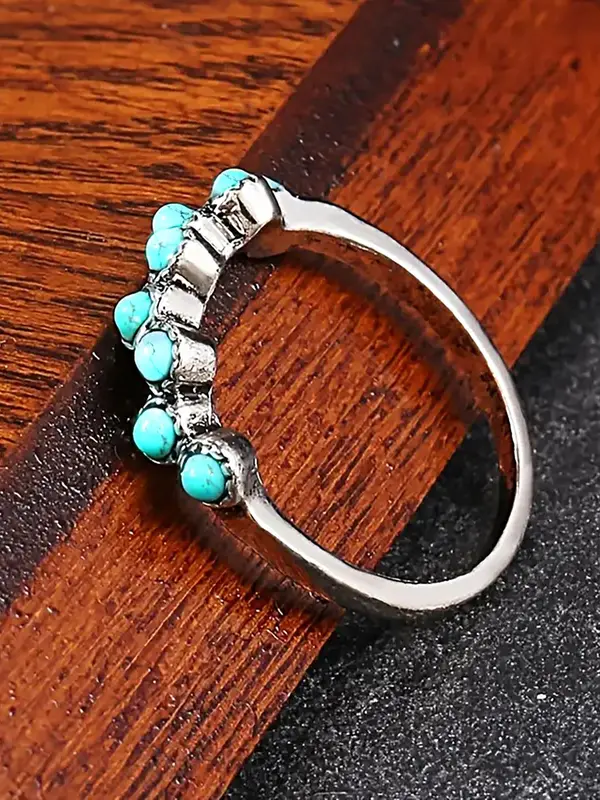 Fashion Turquoise Decorated Ring, Fashion Jewelry for Party, Daily Clothing Decor, Trendy All-match & Exquisite Jewelry for Birthday Gift 5