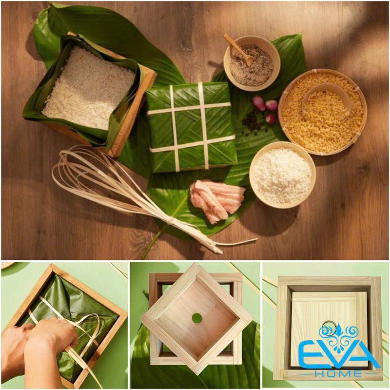  Bộ Khuôn Gói Bánh Chưng Thông Minh 10cm   12cm   14cm   16cm   18cm   20cm Bằng Gỗ Tự Nhiên Tiện Lợi 