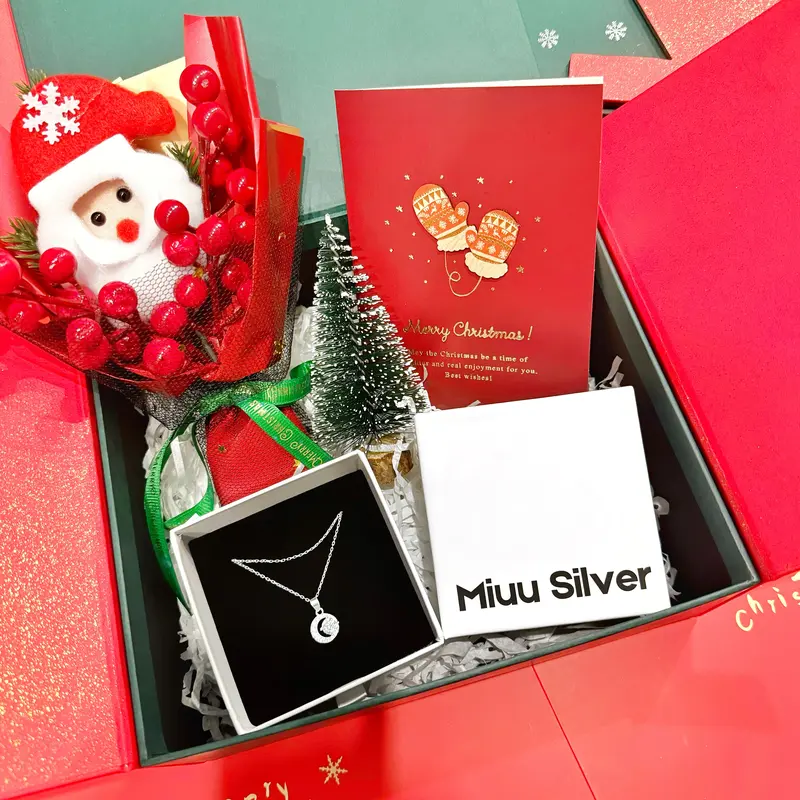Hộp quà tặng Giáng sinh Miuu Silver, bộ quà tặng trang sức bạc 925 không có nến, box bao gồm sản phẩm và nước rửa bạc 2
