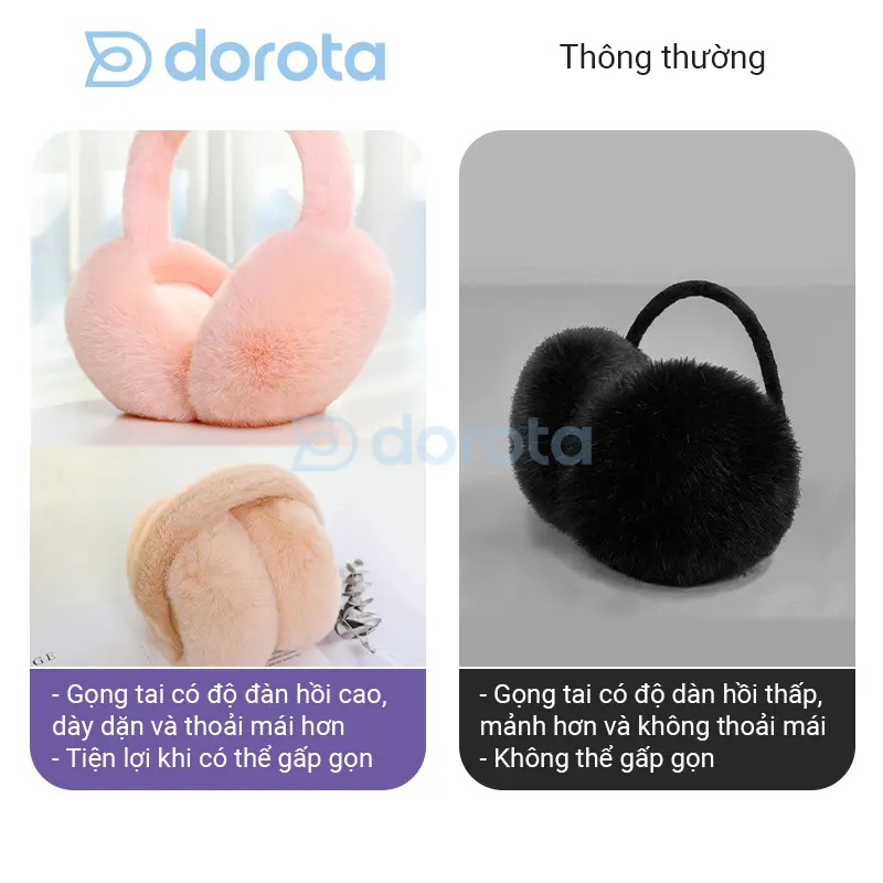 Chụp tai giữ ấm, bịt tai lông mùa đông gấp gọn mềm mại và thoải mái bảo vệ đôi tai khỏi giá rét mùa đông CT 1
