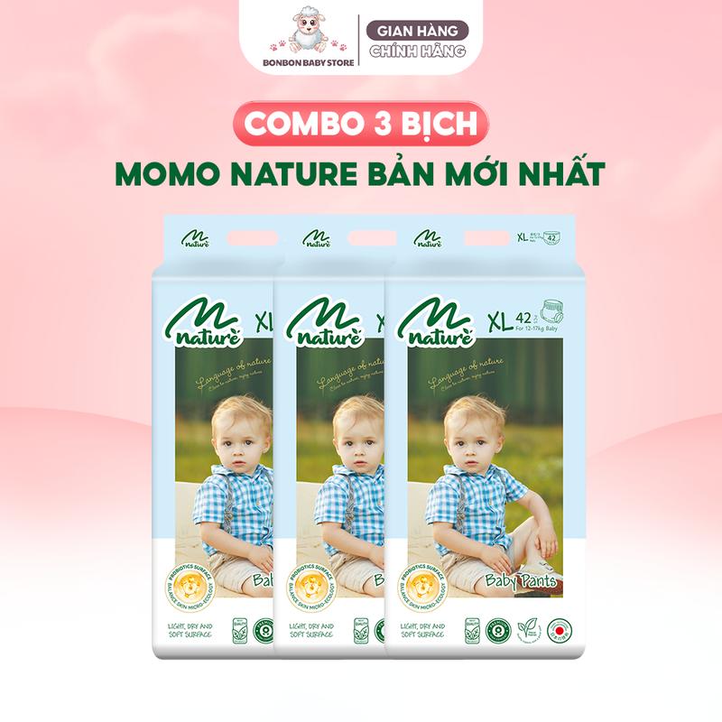 COMBO 3 Bịch MOMO DIAMOND NATURE (bản thường/ bản mới) Tã Bỉm Dán Quần Cho Bé bỉm  bơ bim chobe so sinh