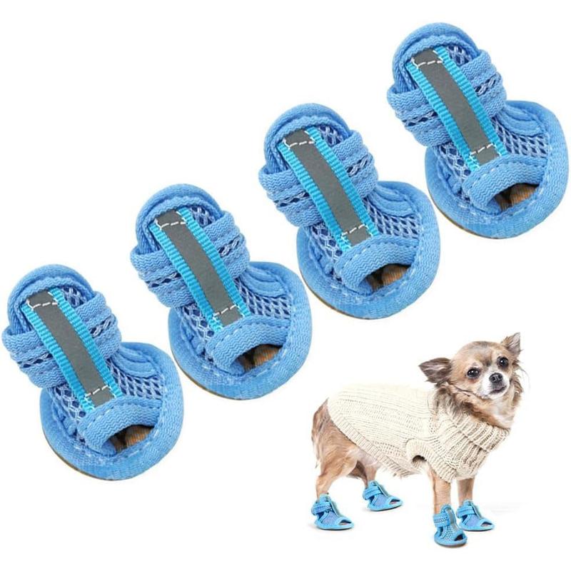 TikTok Shop Dog Sandals Breathable Dog Shoes for Hot Pavement Summer Doggie Booties Mesh Puppy Shoes for Small Dogs Anti Slip Dog Boots Paw Protectors for Dogs