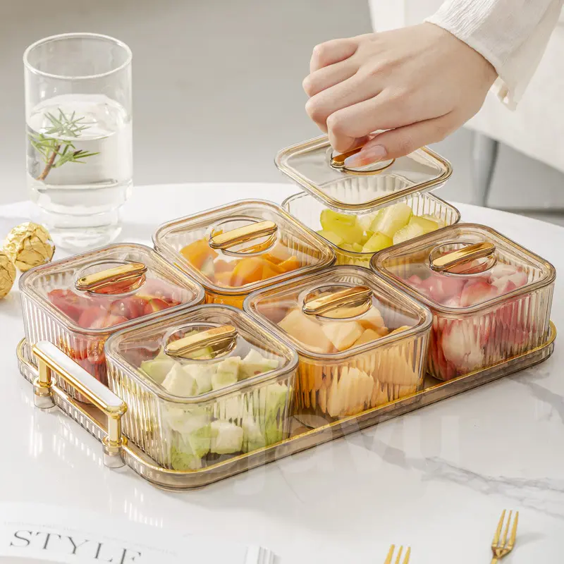 Dejavu Toples Set Penyimpanan Makanan Saji Dengan Nampan Tempat Cemilan Toples Snack Tray Kue Storage Jar With Tray HSB663 1