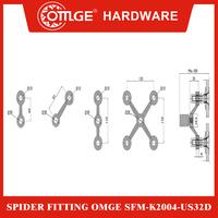 Gambar Spider Fitting/Klem Kaca Laba-laba OMGE SFM-K2004-US32D dari OmgeHardware Kota Administrasi Jakarta Utara 2 Tokopedia
