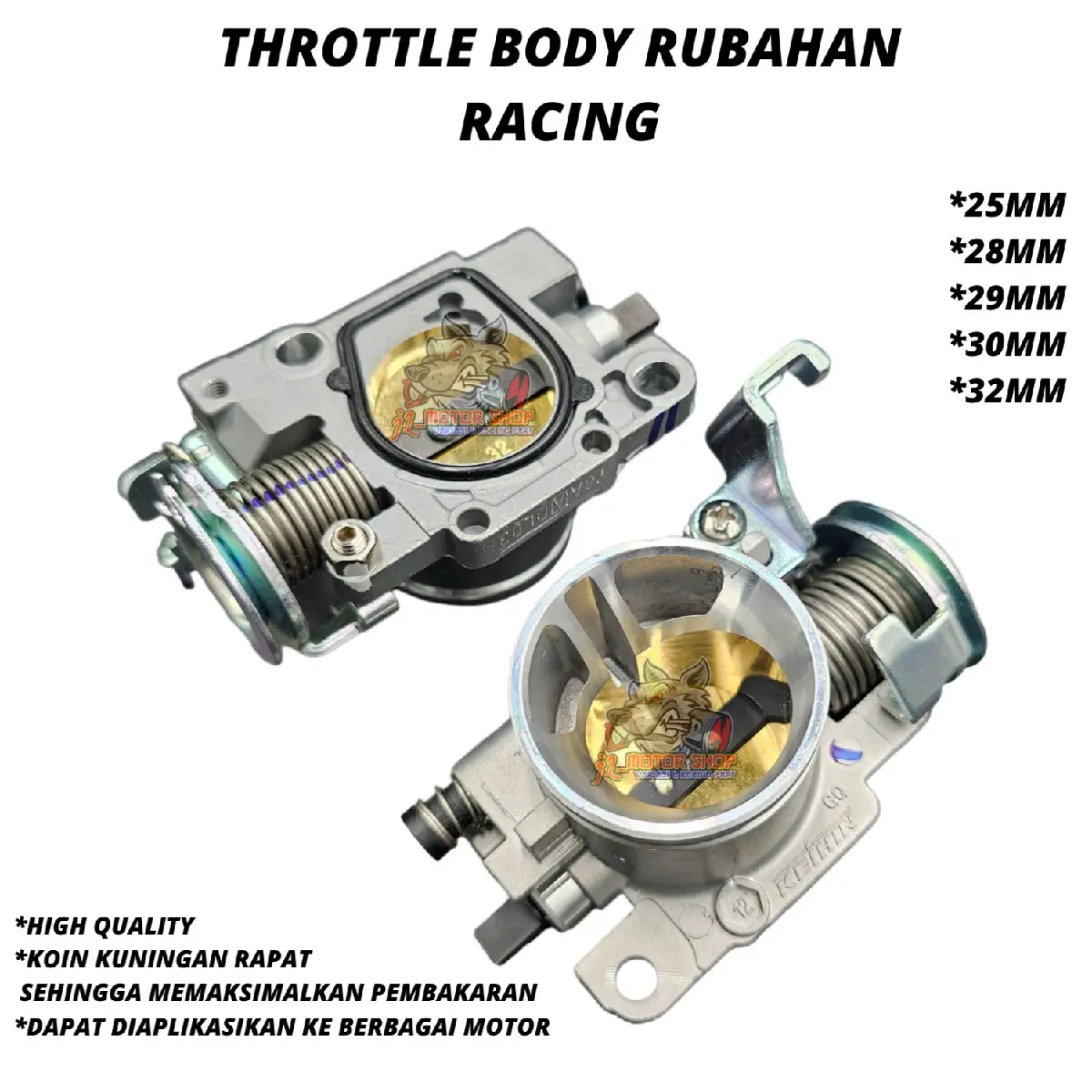 Tuas Gas Racing Throtle Throttle Body TB Racing 25 26 28 29 30 32 Supra 125 Fi Blade Fi Revo Fi Beat Fi Vario 110 125 150 FI VERZA Megapro Scoopy Dll Baut