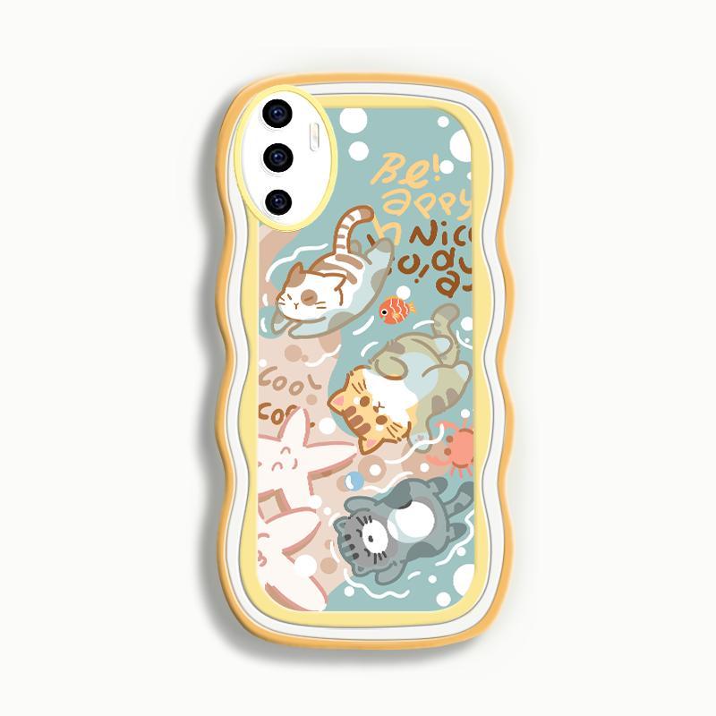 Soft Case Untuk VIVO V23e 4G 5G V11 Pro V11 V11i V17 V17 Neo V19 V19 Neo V21 5G V29 V30 Pro V30 SE V30E 5G V40 SE V5 Lite V5 Plus V5 V5s V9 Youth V9 V9 6GB Transparan Antishock Cute Swimming Kittens Casing Murah Ponsel Silicone 7