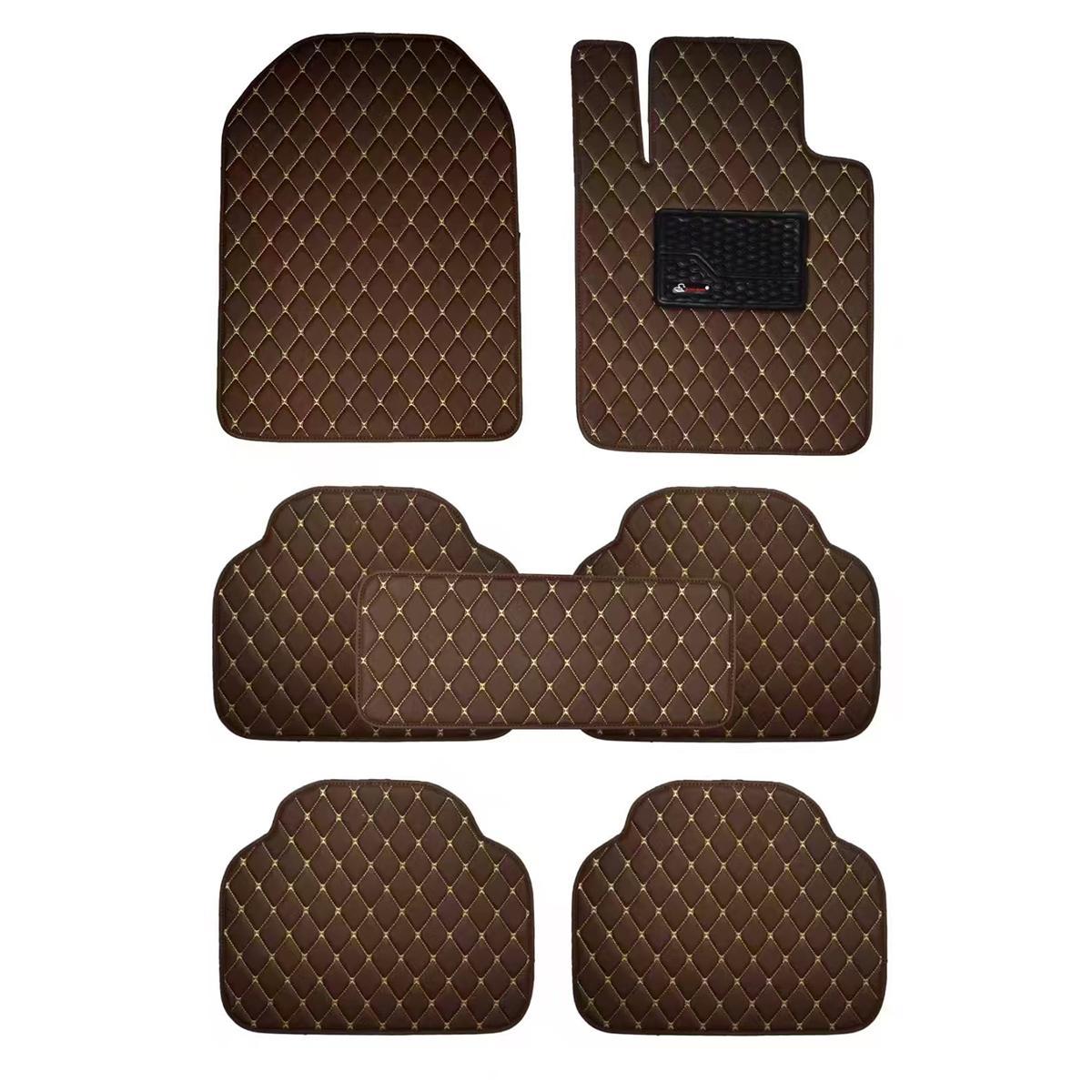 Sankeshu Karpet Mobil Kulit 5pcs Universal Waterproof Premium Car Tahan Panas Anti Debu & Mudah Dibersihkan Fullset Depan Tengah Belakang 2 Baris