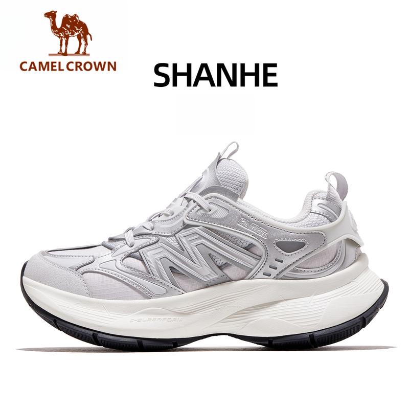 【Shanhe Camel Crown 2025 Giày thể thao Giày đế dày màu bạc thoáng khí và thoải mái giày thường ngày cổ điển dành cho nam và nữ K15C097059 K25C097047