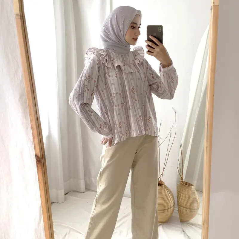 Sora Top | atasan floral | floral blouse | atasan korea Bunga 4