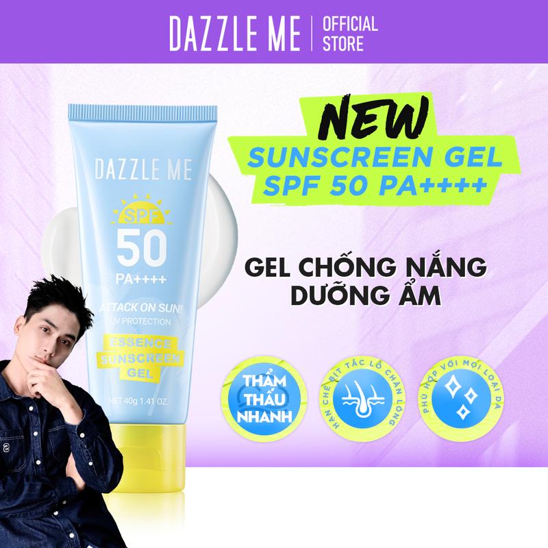 DAZZLE ME Kem chống nắng dưỡng ẩm UV Protection Essence Sunscreen Gel SPF50+ PA++++ 40g