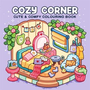 Cozy Corner Colouring Book, 1 Count Cute Cartoon Colouring Book, Diy Painting Book for Adults & Teens, Perfect Gift for Holiday, Party, Paper Flower, Drawing Book, Coloringbook