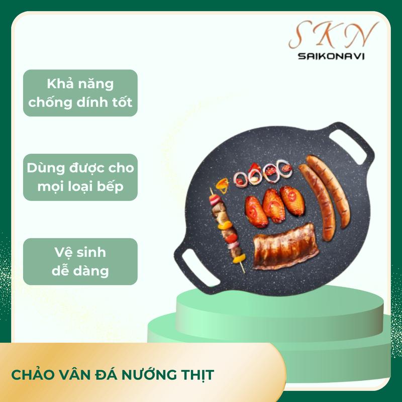 Chảo vân đá nướng thịt đa năng không cần dầu chảo nướng đá bbq