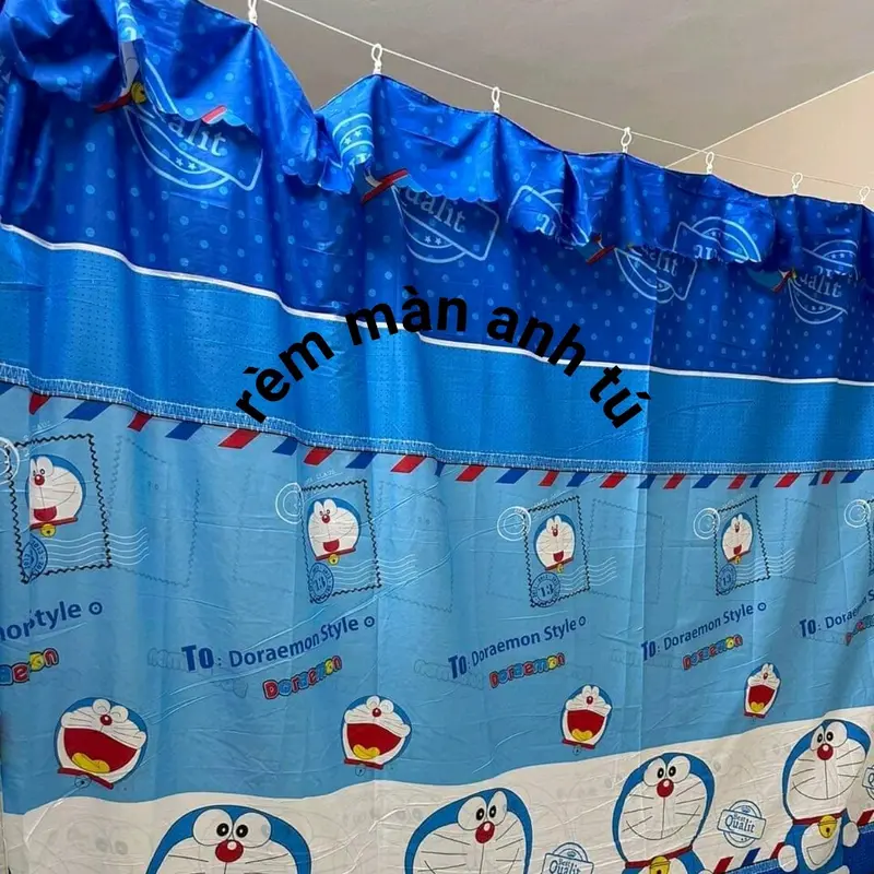 Rèm ghi đô M8 che phòng trọ gác lửng chất liệu poly tặng kèm dây treo rèm 3