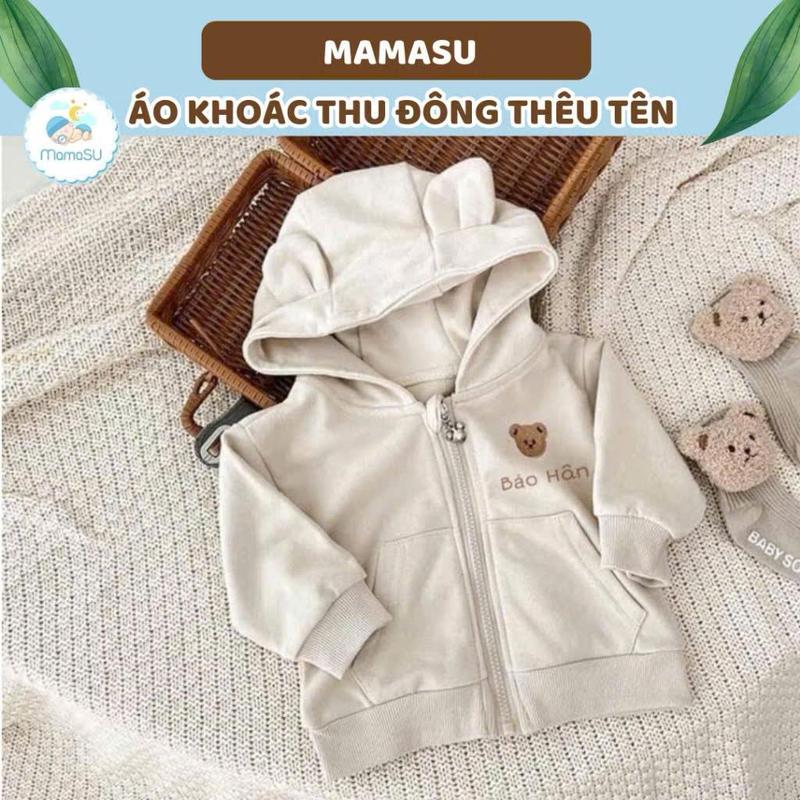   THÊU TÊN  Áo Khoác Chống Nắng Thêu Tên Cho Bé Có Mũ Hình Gấu Thỏ Khủng Long Cho Bé Trai Bé Gái Jacket 