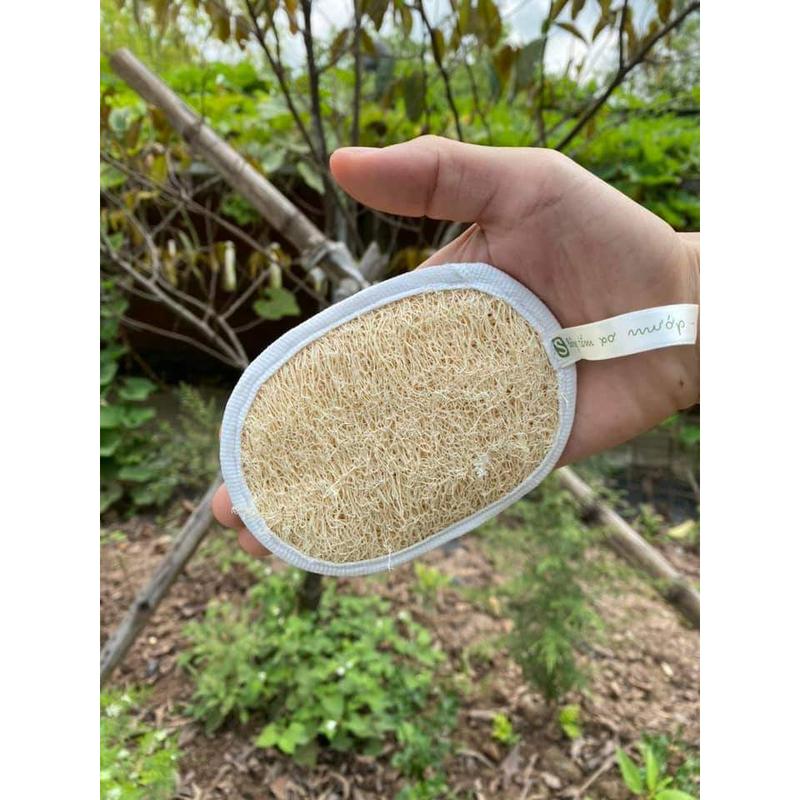 Bông tắm xơ mướp Sinh Dược tự nhiên, xơ mướp tẩy tế bào chết mát xa cơ thể - HUNOXA 6