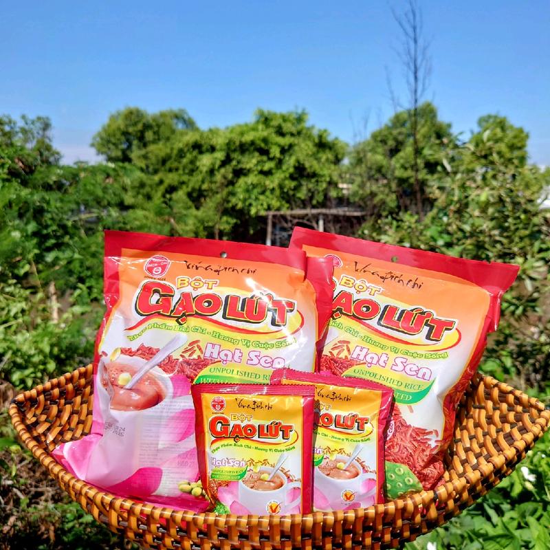 [Combo 5 Bịch] BỘT GẠO LỨT HẠT SEN BÍCH CHI Có Đường - Bịch 10 Gói × 35gram. Food chè dưỡng nhan