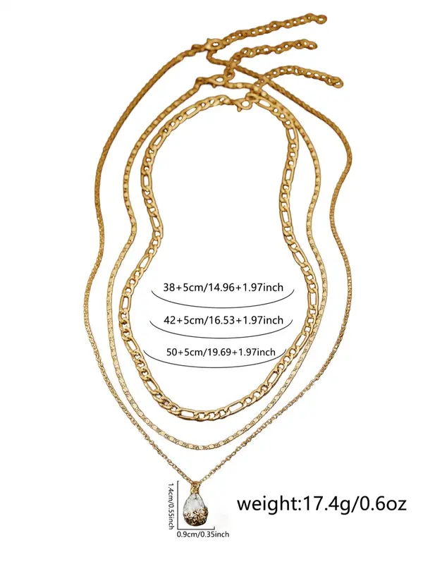 Women's Elegant Water Drop Pendant Necklace & Chain Necklace, Exquisite Trendy Chain Necklace, Chic Jewelry As Gift for Girlfriend 1