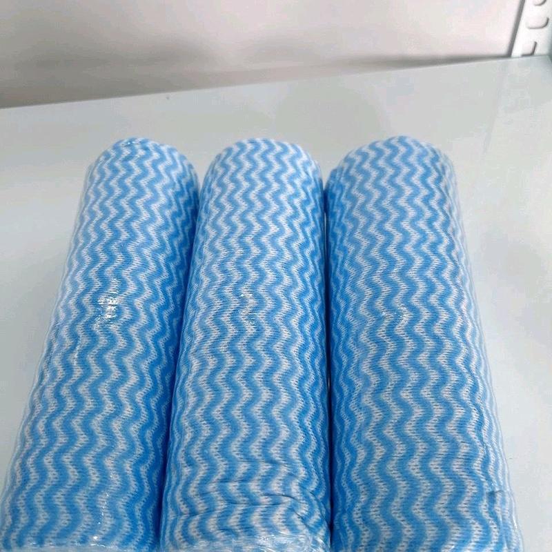 Cuộn 50 Tờ Khăn Vải Không Dệt Họa Tiết Dòng Kẻ Loại Dày, Giấy Lau Đa Năng, Khăn Lau Bếp, Lau Tay Có Thể Tái Sử Dụng Làm Sạch 3