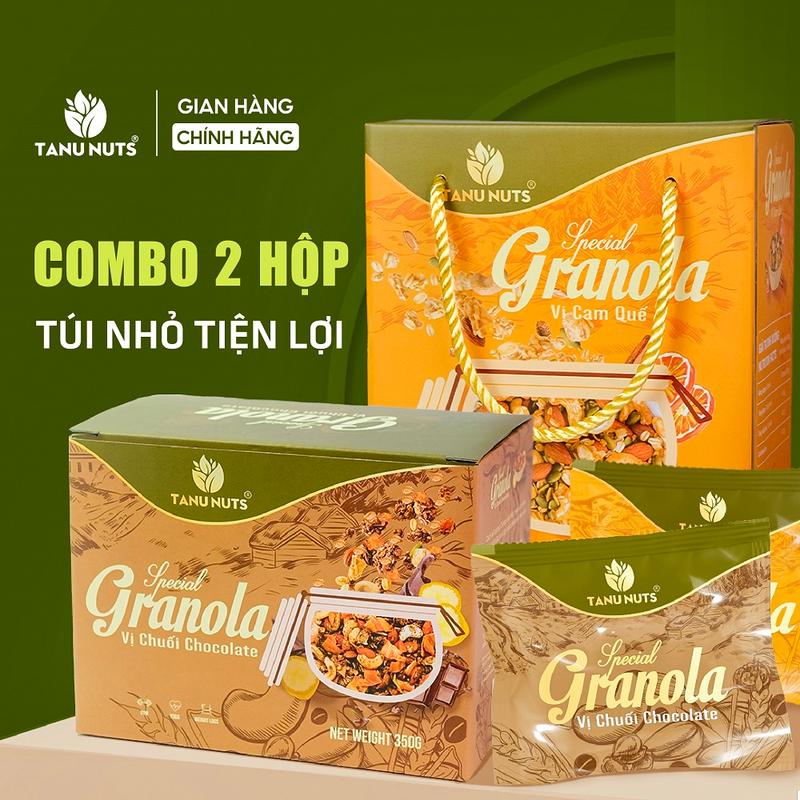 [Combo Năng Lượng] 2 hộp ngũ cốc granola special siêu hạt TANU NUTS túi nhỏ tiện lợi mix hạt dinh dưỡng hương vị thơm ngon tốt cho sức khỏe Ăn Vặt Snack Food Healthy Thức Ăn ngucoc