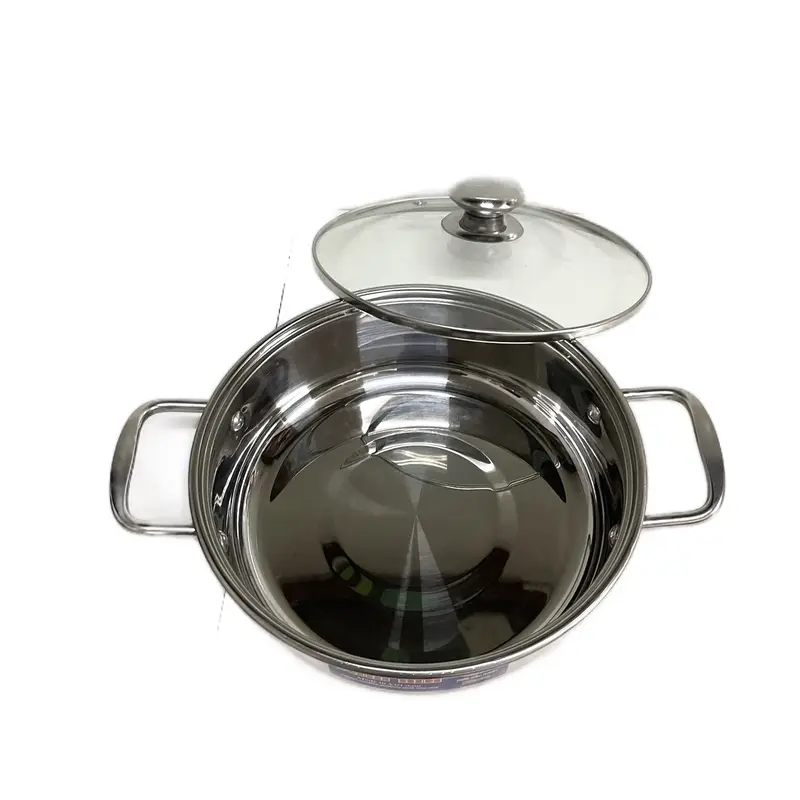 Lẩu size 22 có tặng vá lẩu , nắp kính  cường  lực inox 430 đáy bằng Kim mã 4