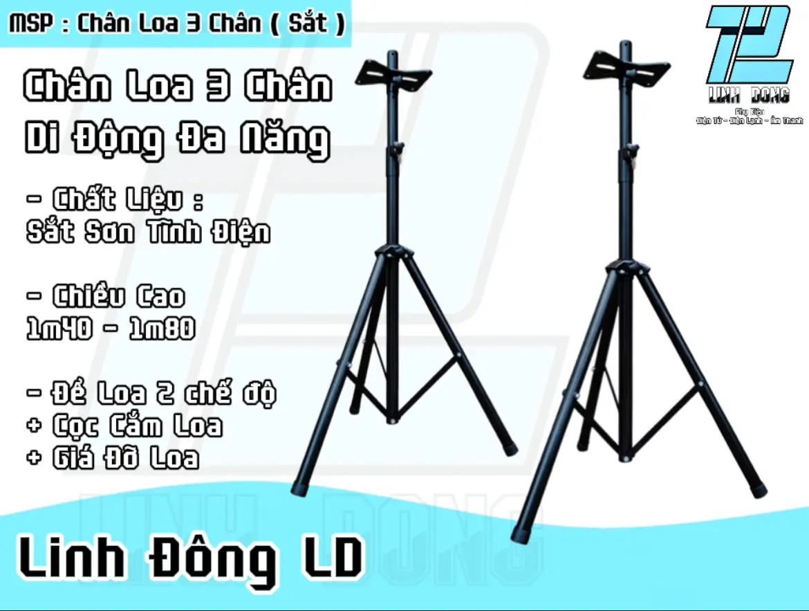 ( 1 Chiếc ) Chân Loa Đứng – Chân Loa 3 Chân – Chân Loa Di Động – Chân Loa Sắt - Độ Cao Điều Chỉnh 60cm-1m80