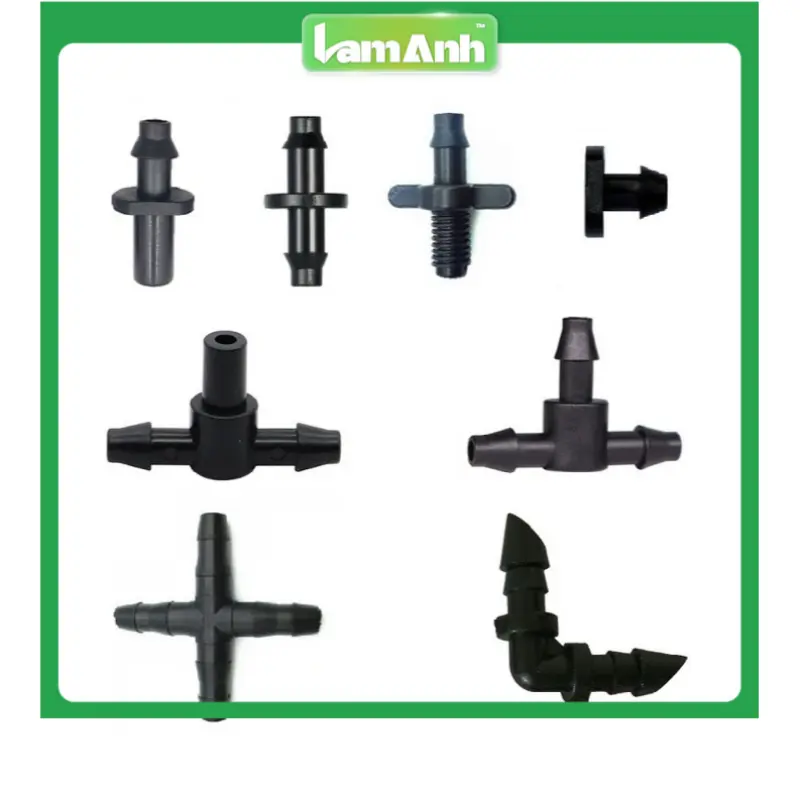 Phụ kiện cho ống PE/LDPE có đường kính từ 6mm đến 8mm, phục vụ cho hệ thống tưới nhỏ giọt và phun sương - Lam Anh.