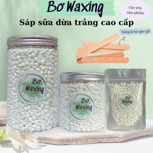 Sáp wax lông nóng sữa dừa trắng cao cấp siêu bám lông dùng được cho mọi loại da che tên sản phẩm