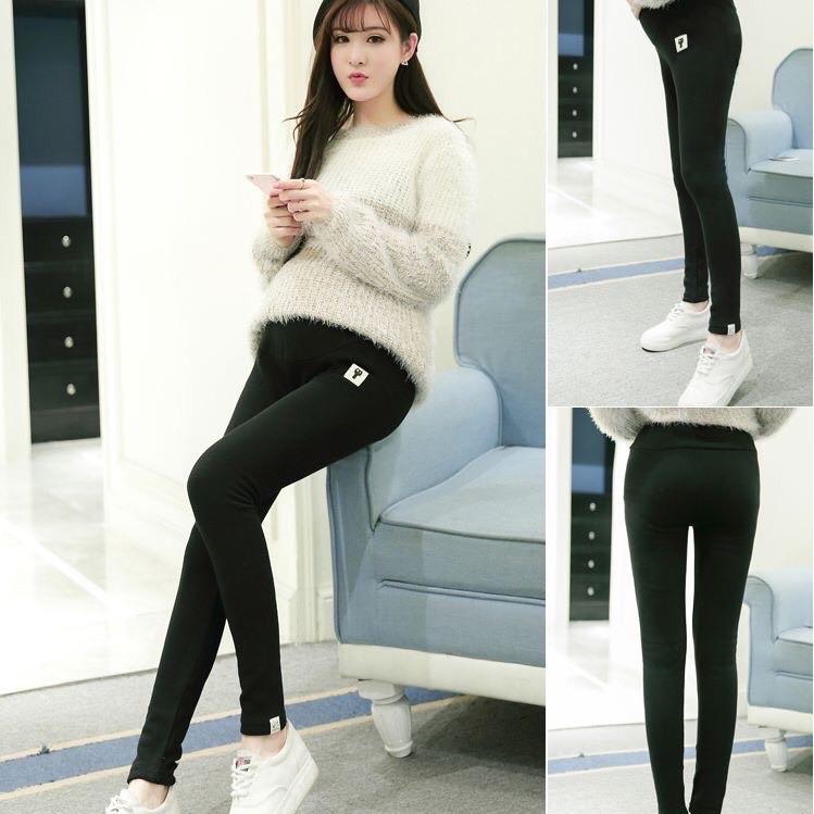 Quần Bầu Legging Lót Lông Ấm Áp Có Chun Rút Chỉnh Nữ